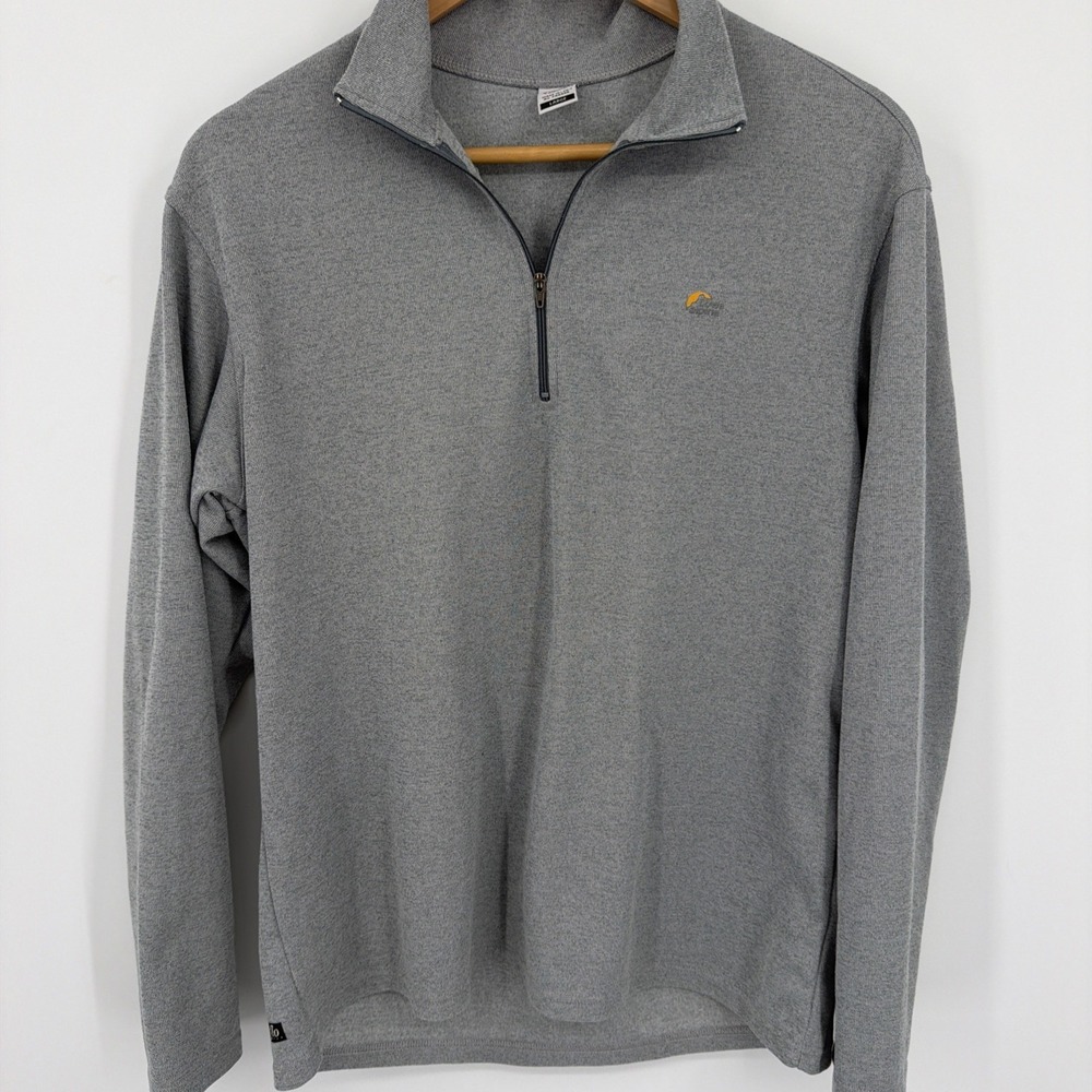 Lowe Alpine Dryflo 1/4 Zip Gray Pullover Mens L Long Sleeve Base Layer Gorpcore